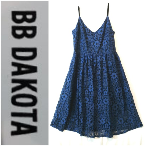 BB Dakota Dresses & Skirts - BB Dakota Cobalt Embroidered Dress